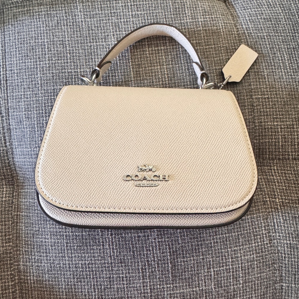 Coach Cream Satchel with Structured Design